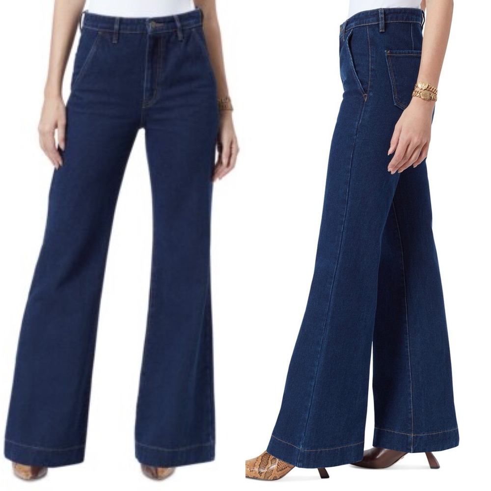 Sam Edelman Women's Bay High Waist Flare Trouser Jeans Atlantic Size 29 NEW‎